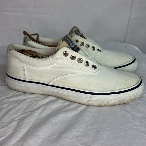 Sperry Men’s Top-Sider Halyard Laceless White Casual Shoes Size 9 - Picture 2 of 8